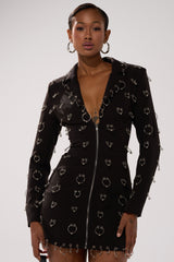 ALL OVER PIERCING BLAZER DRESS