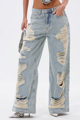 CHILL WITH ME DISTRESSED DENIM