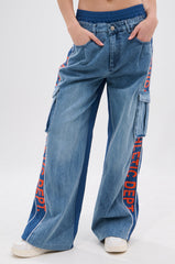 CHICAGO ATHLETICS DENIM TRACK PANTS