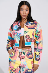 ELECTRIC PRINTED DENIM JACKET