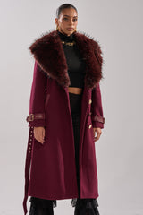 CATALINA FUR COLLAR TRENCH