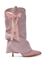 CODEWORDS PINK BOW STILETTO FOLD OVER BOOT
