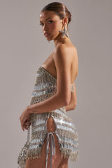 CHANDELIER RHINESTONE MINI DRESS