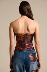 ELEGANT VIBES BROCADE CORSET TOP