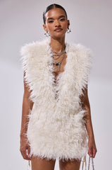 CALL ME CRAZY FUR MINI DRESS
