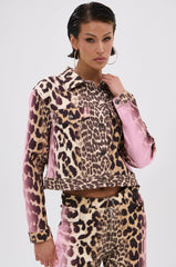 COCO LEOPARD PRINT DENIM JACKET