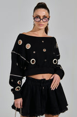 DREAMS VINTAGE ZIPPER DETAIL SWEATSHIRT