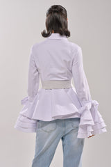 ELEGANT PEPLUM BUTTON DOWN BLOUSE