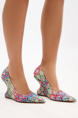 AZALEA WANG MAYUR MULTI WEDGE PUMP WITH STUD DETAIL