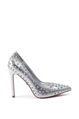 AZALEA WANG SILVVY SILVER PUMP WITH SPIKES