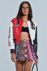 CHAMPIONS LEAGUE FAUX LEATHER BOMBER