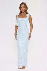 Lantern Light Love Sequin Maxi Dress Blue
