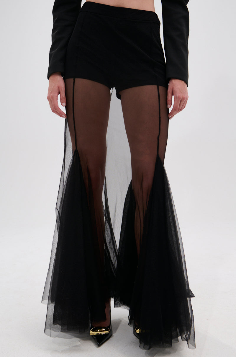 CHLOE MESH FLARE MAXI SKIRT