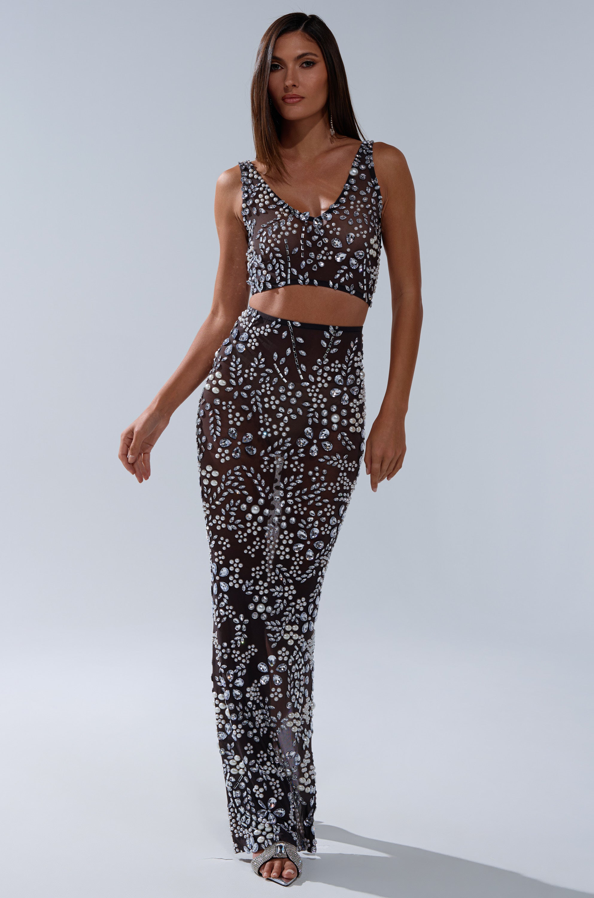 BLING BLING MESH RHINESTONE BRALETTE