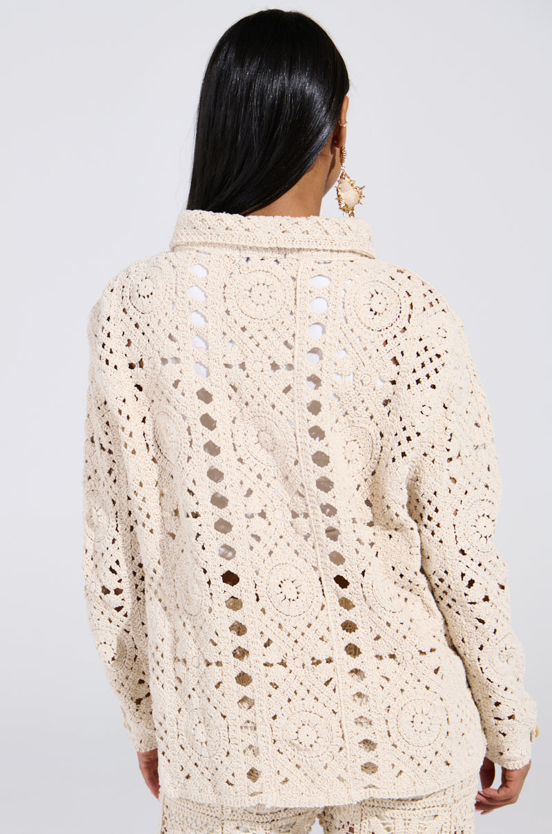 CROCHET KNIT BUTTON UP