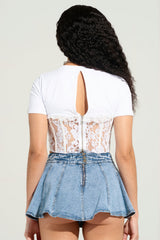 CLOSE TO ME LACE TEE