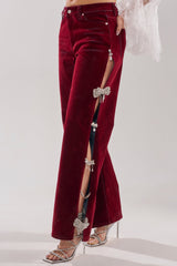 COVERED IN DIAMONDS RELAXED VELVET DENIM