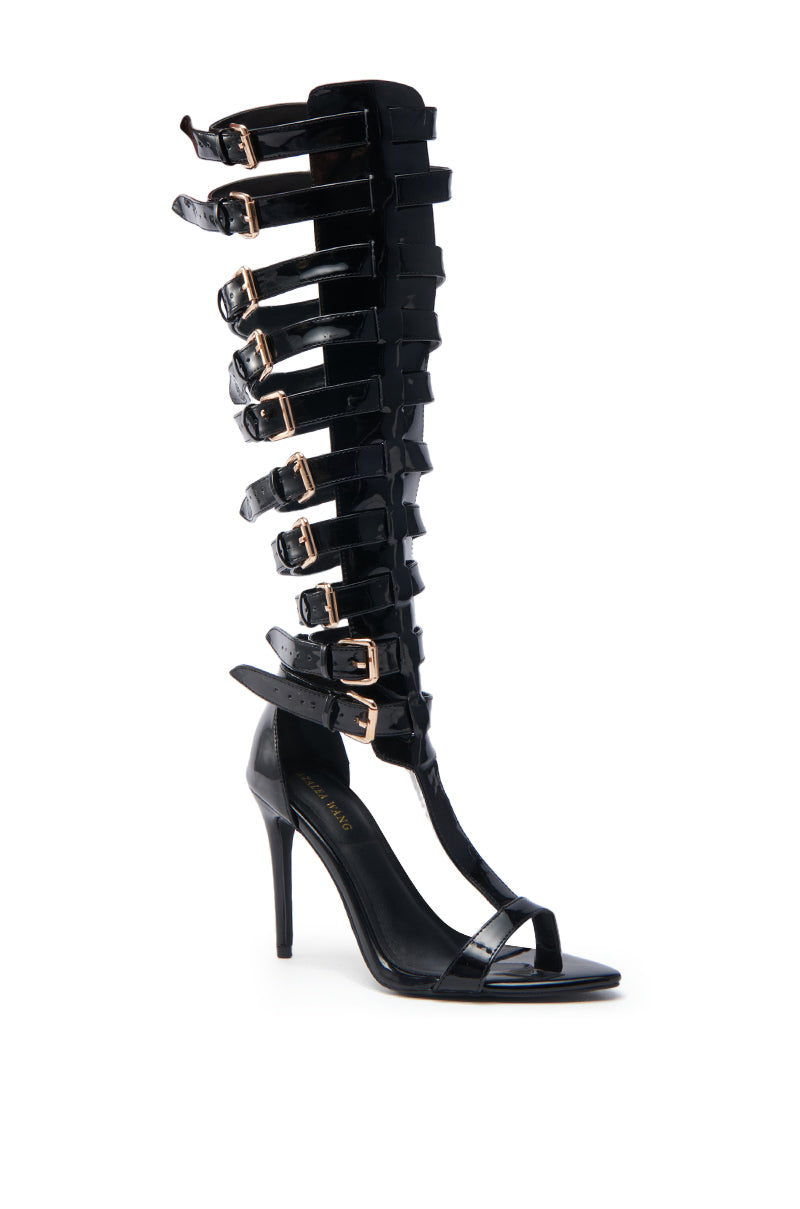 AZALEA WANG CHRELLI BLACK OVER THE KNEE SANDAL