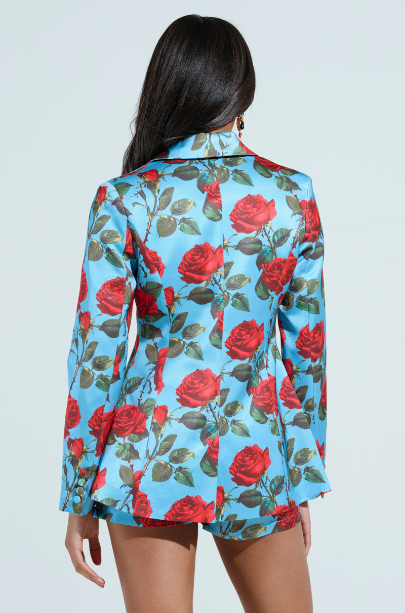 DOZEN ROSES SATIN BLAZER