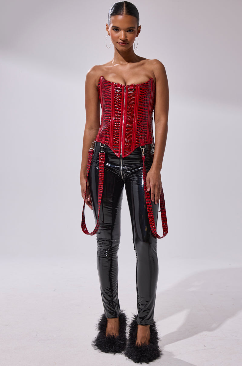 DROP IT LIKE ITS HOT VINYL LEGGING WITH ZIPPER