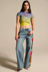 DID IT AGAIN OMBRE MESH TSHIRT