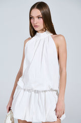 DRESSED FOR ANY OCCASION WHITE POPLIN MINI DRESS
