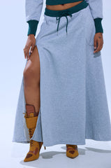 COLLEGIATE FRENCH TERRY MAXI SKIRT