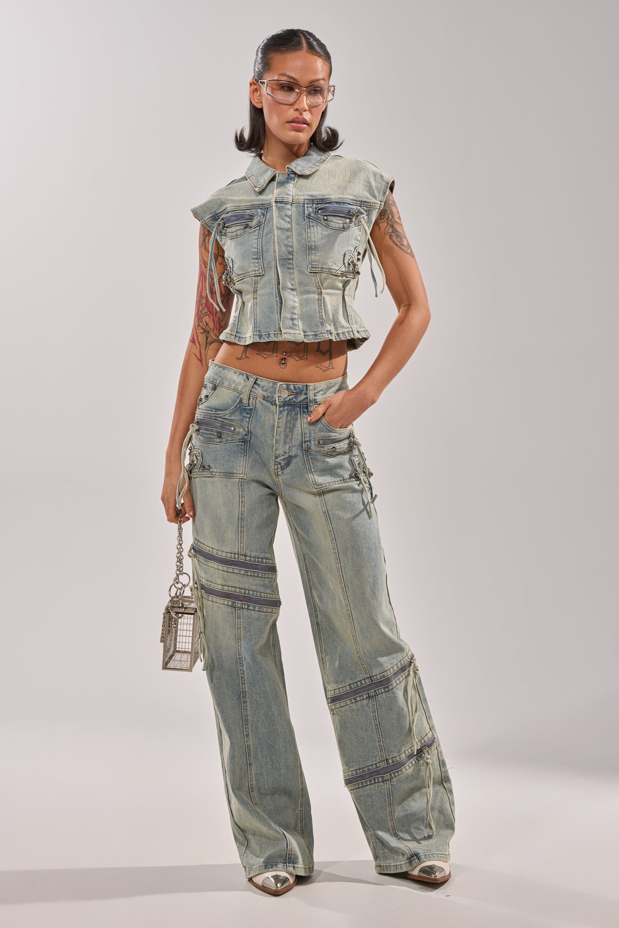 COMEBACK ERA DENIM SLEEVELESS TOP