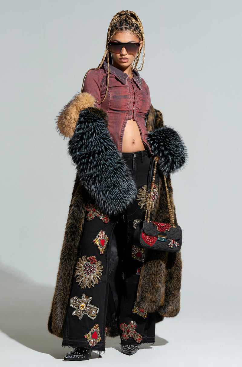 CHIARA PANELED FUR COAT