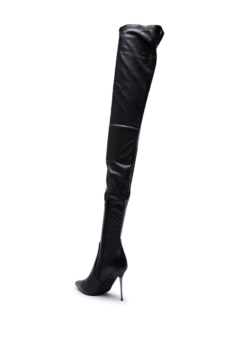 AZALEA WANG MILANDRA BLACK THIGH HIGH SEXY BOOT