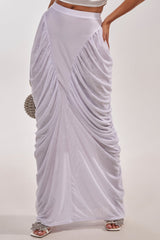 DREAMY RUCHED SKIRT IN WHITE
