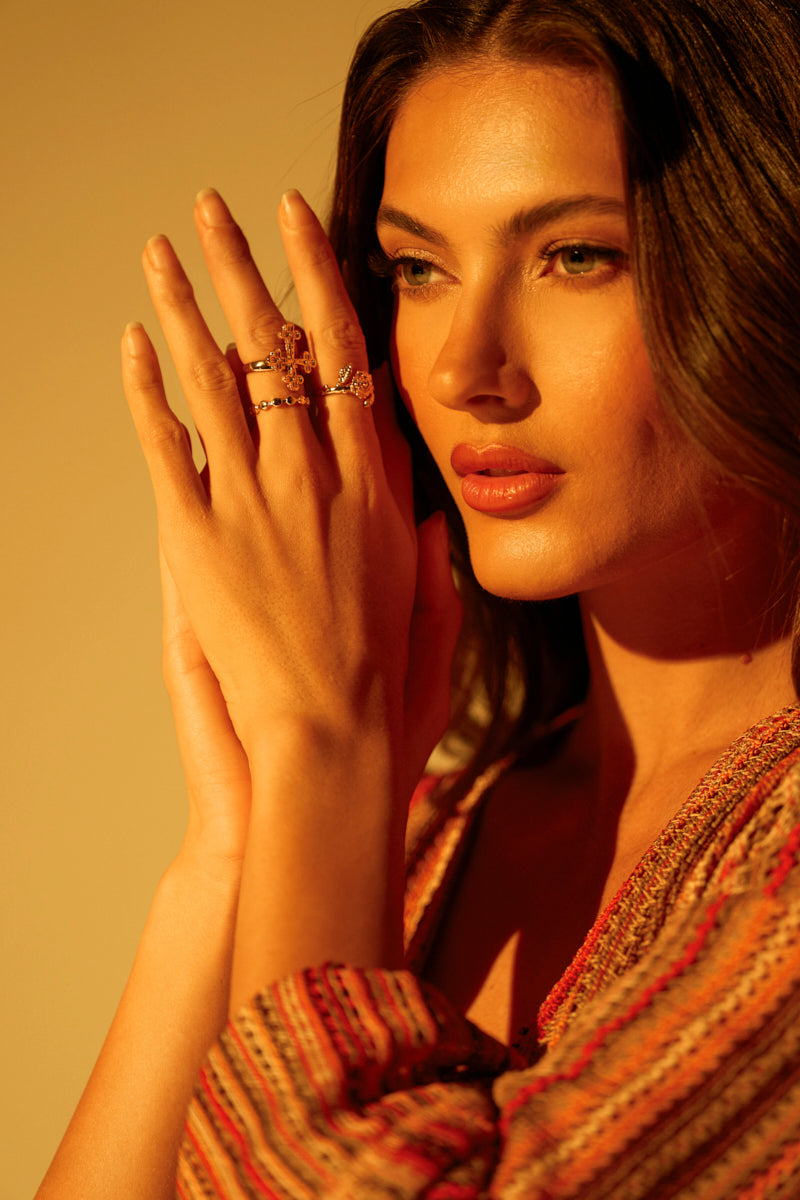 CROSS YOUR HEART RING SET