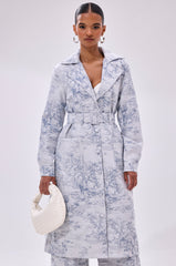 BOOKED N BUSY JACQUARD TRENCH