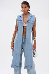 DOWN TO IT SPLIT DENIM VEST