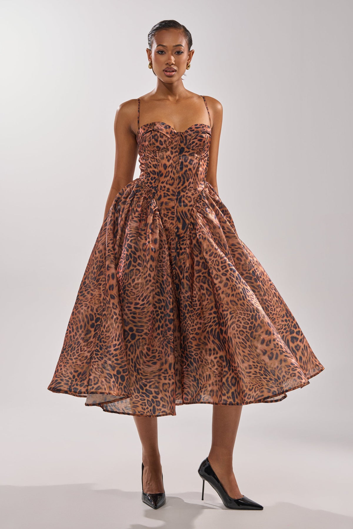 CHEETAH SISTERS MIDI DRESS