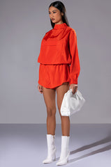 ALL DAY ERRANDS LIGHT WEIGHT ROMPER IN ORANGE