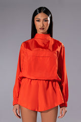 ALL DAY ERRANDS LIGHT WEIGHT ROMPER IN ORANGE