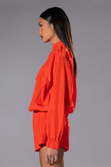 ALL DAY ERRANDS LIGHT WEIGHT ROMPER IN ORANGE