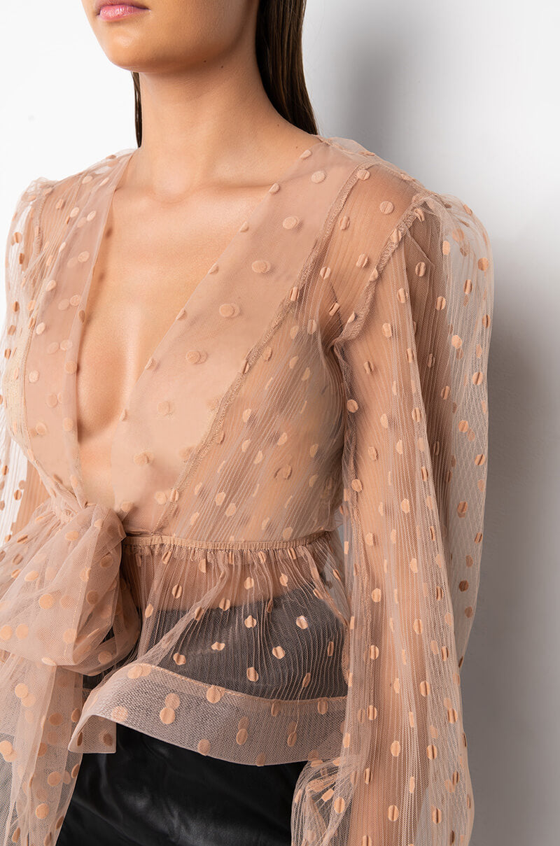 ALL OVER POLKA DOT BLOUSE