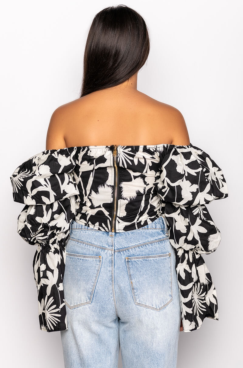 ASTER OFF THE SHOULDER FLORAL BLOUSE