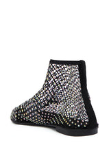 AZALEA WANG HELOISE MESH RHINESTONE FLAT IN BLACK