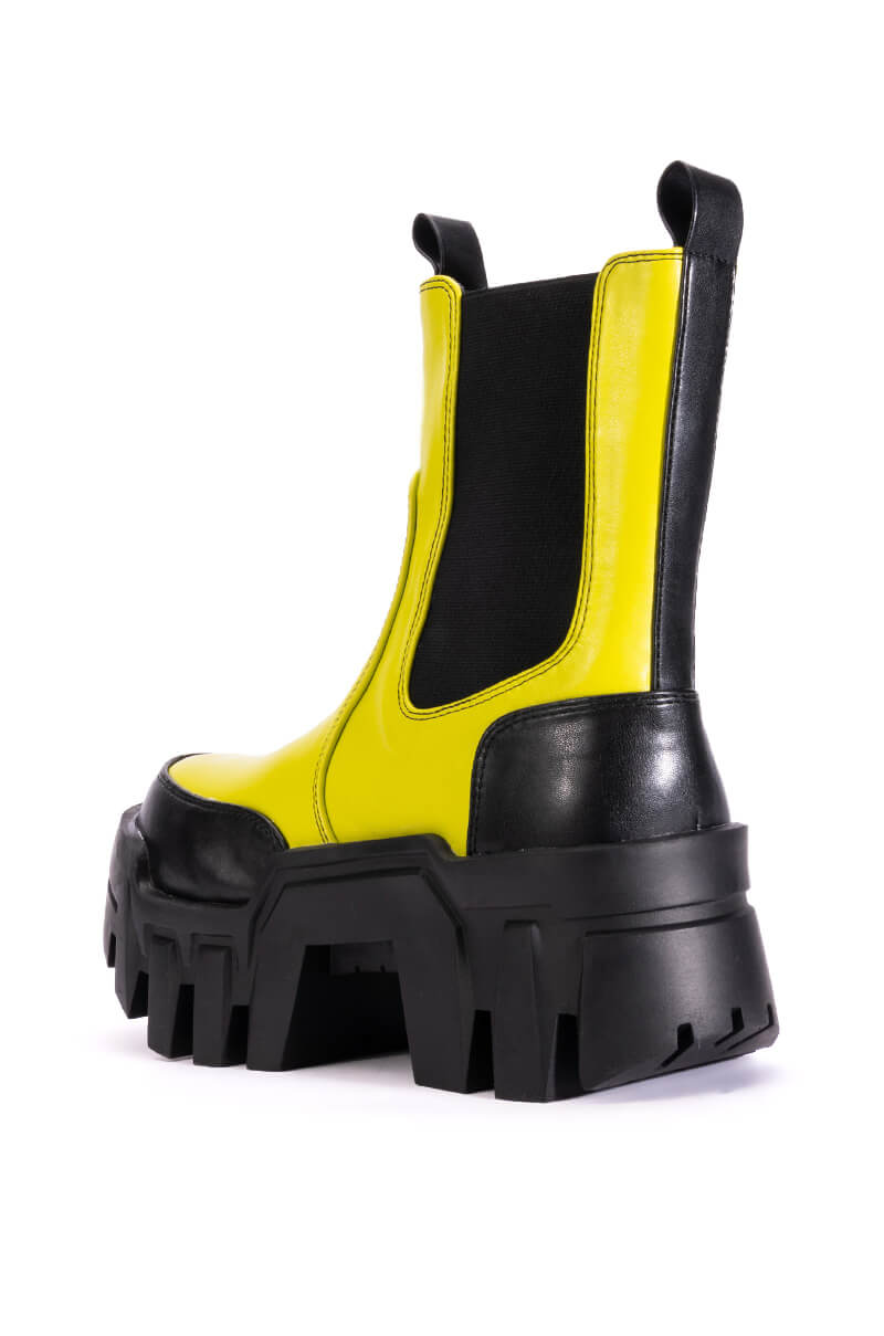 AZALEA WANG KELIANNA CHUNKY BOOT IN LIME
