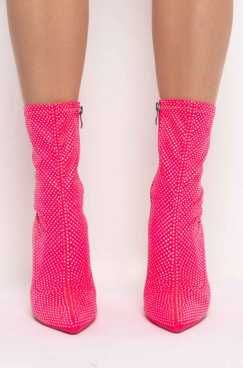 AZALEA WANG LIFE OF THE PARTY STILETTO BOOTIE IN PINK