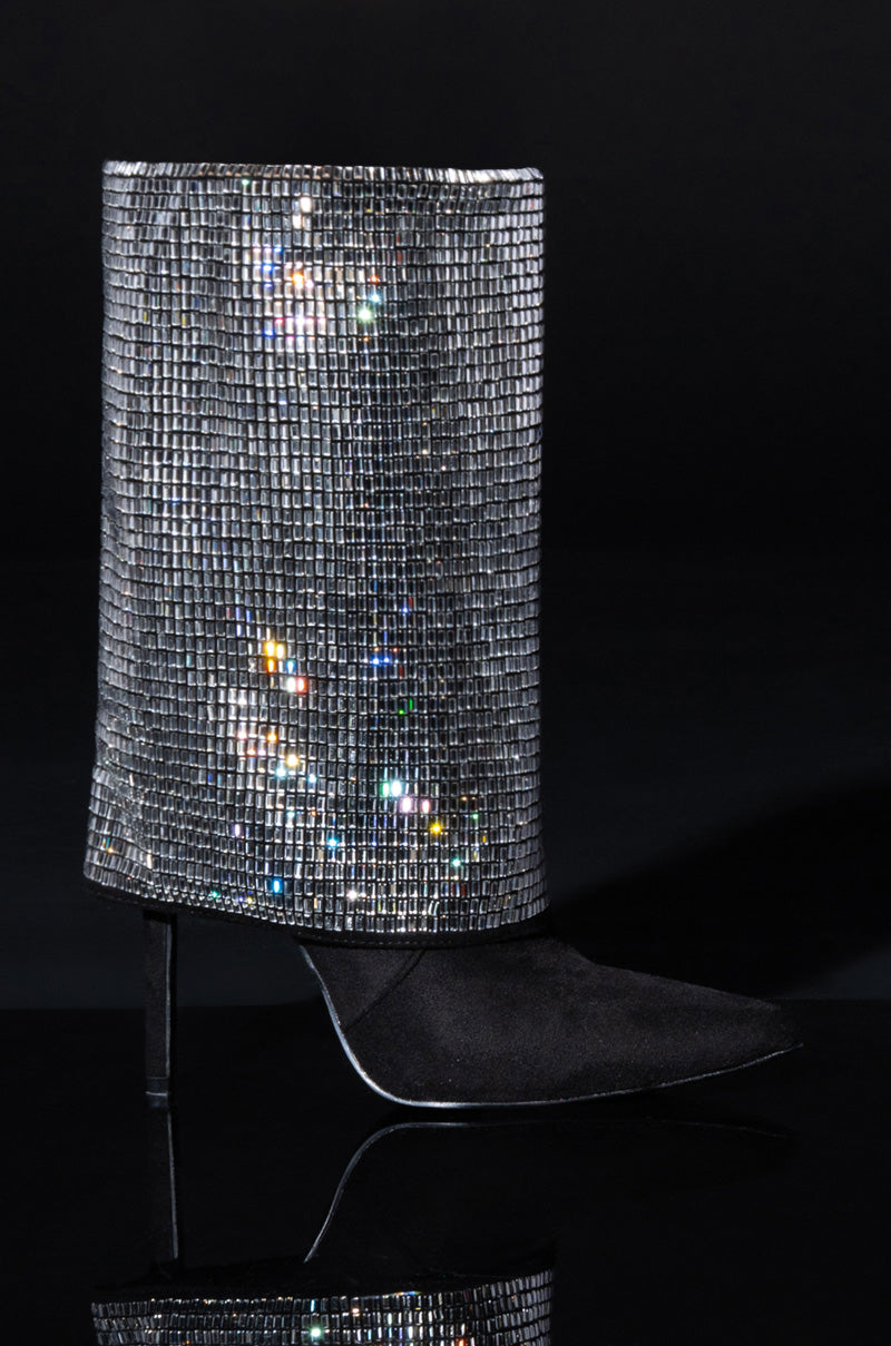 AZALEA WANG MILLONA EMBELLISHED BOOTIE IN SILVER