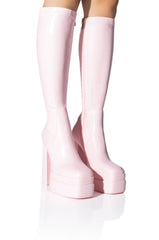 AZALEA WANG MAXINE CHUNKY STRETCH BOOTIE IN PINK