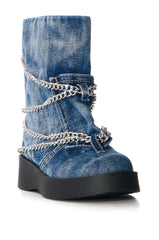AZALEA WANG NASIMA DENIM BOOTIE
