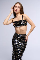 BEACH WAVES SEQUIN EMBELLISHED BRALETTE TOP