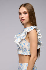 CALL ME PRETTY FLORAL BLOUSE WITH LACE