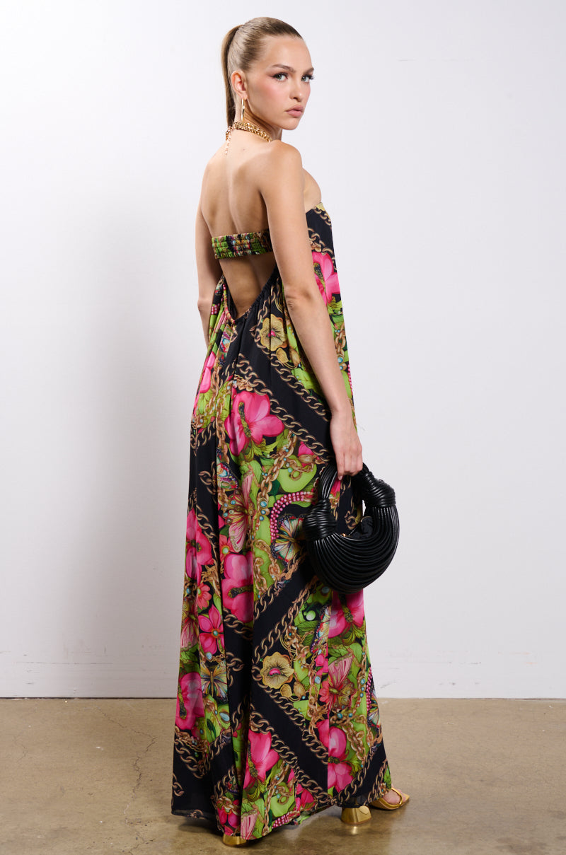 CANT CATCH ME PRINTED MESH JUMPSUIT