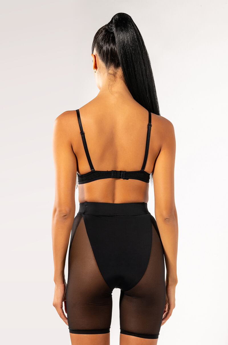 CARNIVALE RHINESTONE FRINGE BRA TOP